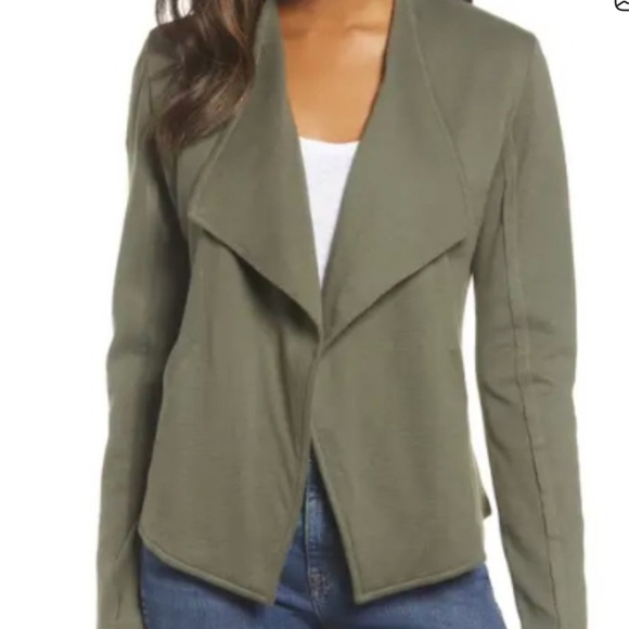 Caslon Jackets & Blazers - Caslon Olive Green Draped Collar Knot Blazer